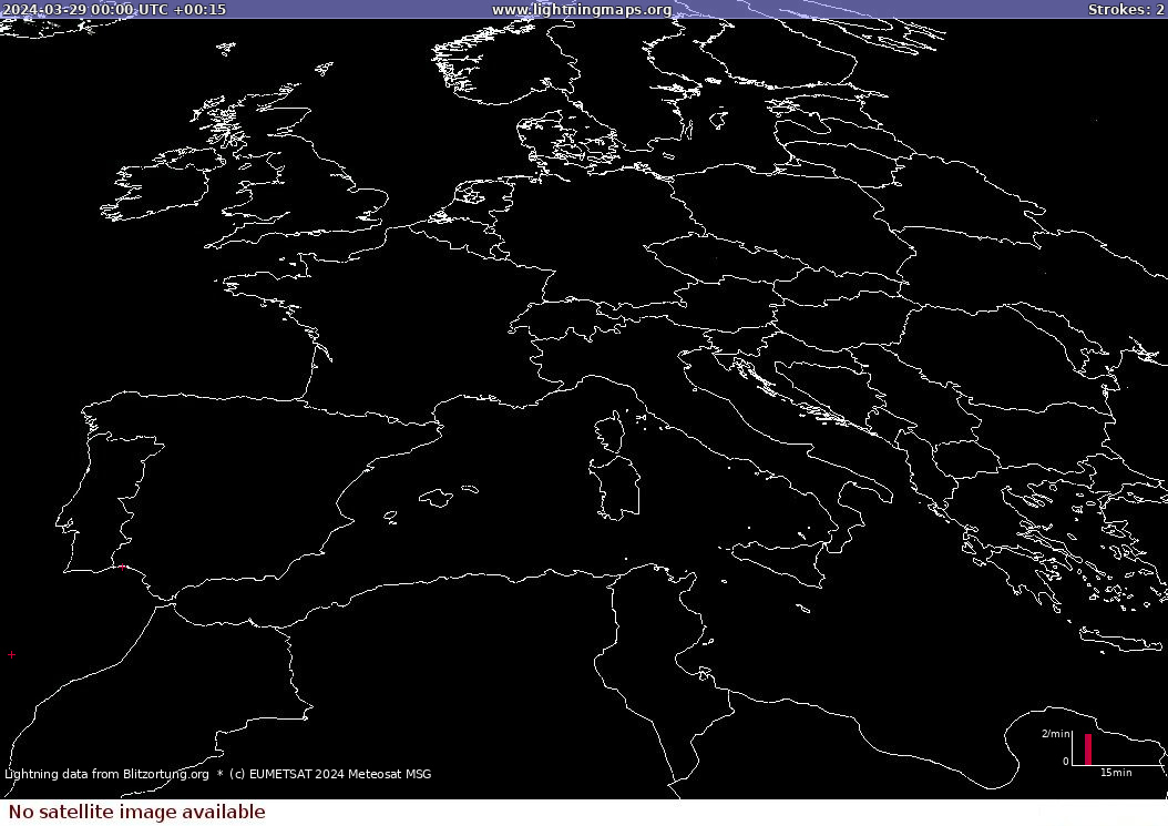 Карта блискавок Sat: Europe Clouds + Rain 29.03.2024