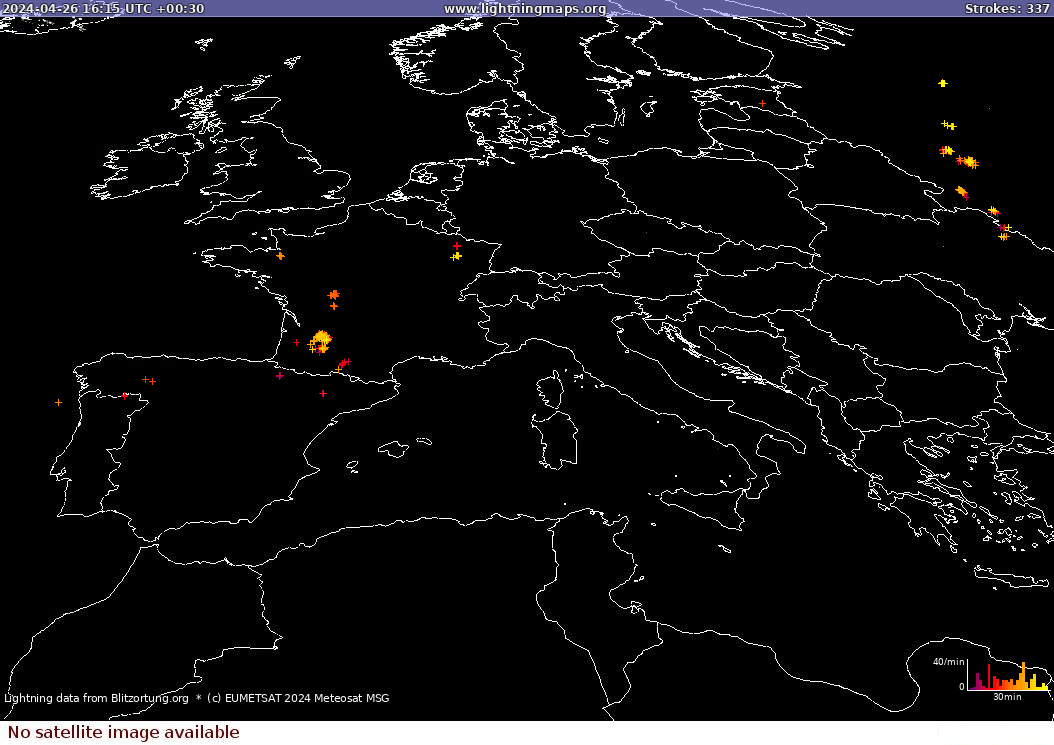 Lynkort Sat: Europe Clouds + Rain 26-04-2024 (Animation)