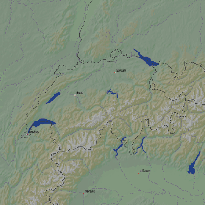 Lightning map Switzerland 2024-03-28 (Animation)