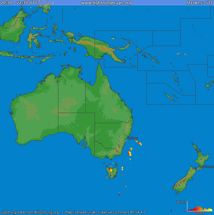 Poměr blesků (Stanice V) Oceania 2024 Leden