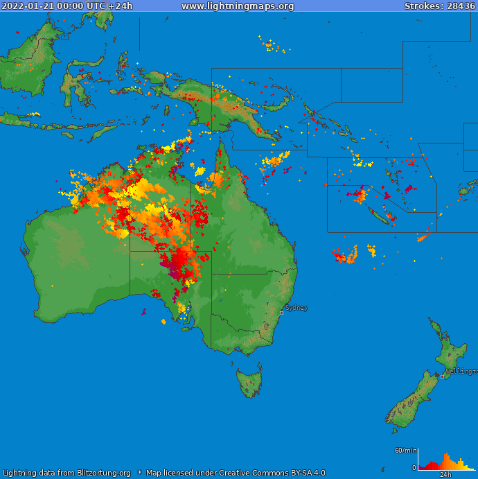 Blitzkarte Ozeanien 21.01.2022