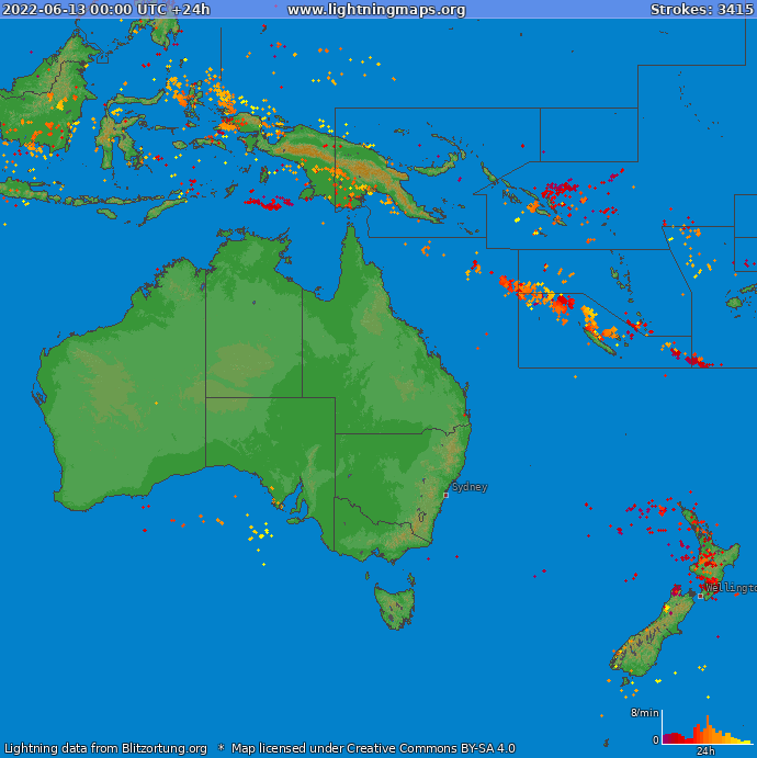 Blixtkarta Oceania 2022-06-13