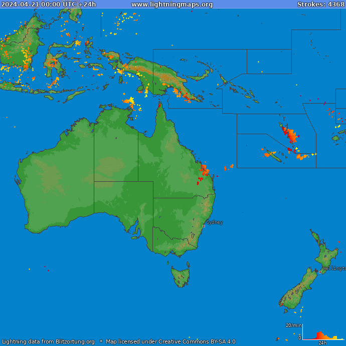 Blitzkarte Ozeanien 21.04.2024