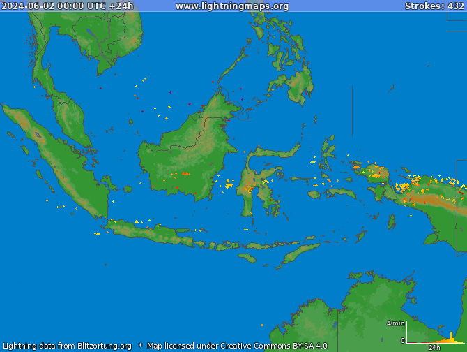 Mappa dei fulmini Indonesia 02.06.2024