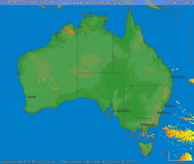 Lightning map Australia 2024-09-20