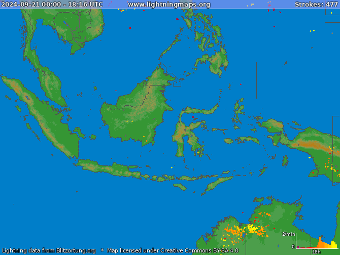 Mapa bleskov Indonézia 21.09.2024