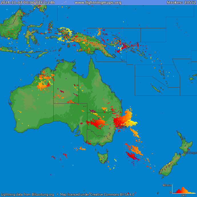 Blixtkarta Oceania 2024-11-07