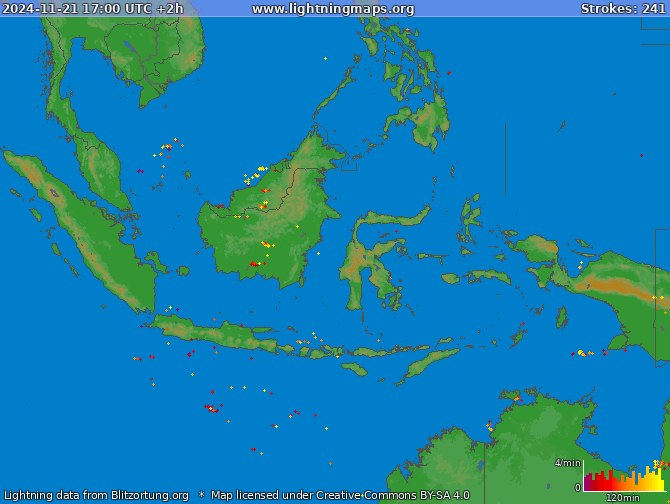 Lightning map Indonesia 2024-11-21 (Animation)