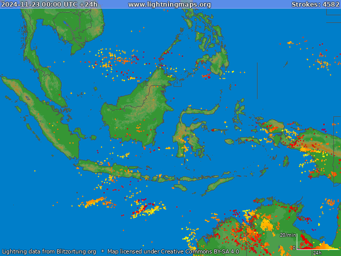 Lightning map Indonesia 2024-11-23