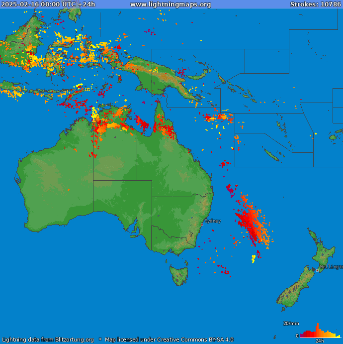 Salamakartta Oceania 2025-02-16