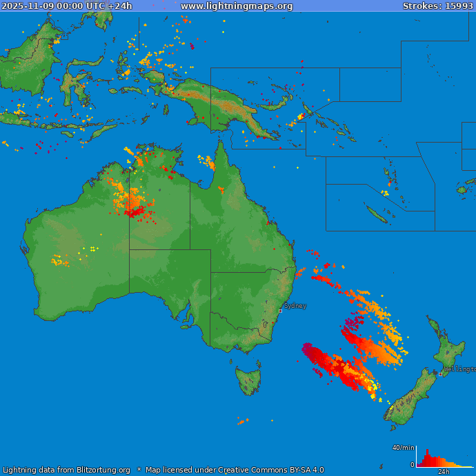Blitzkarte Ozeanien 09.11.2025
