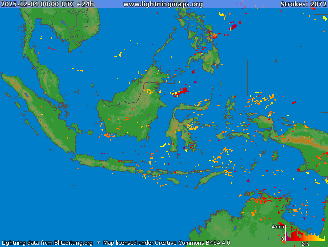 Lightning map Indonesia 2025-12-04