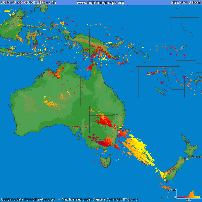 Zibens karte Okeānija 2025.12.06