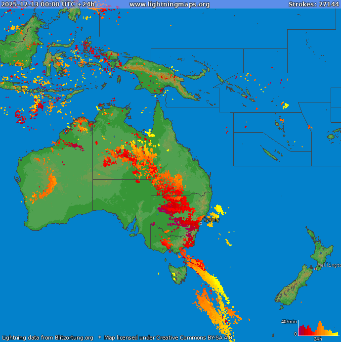 Blixtkarta Oceania 2025-12-13
