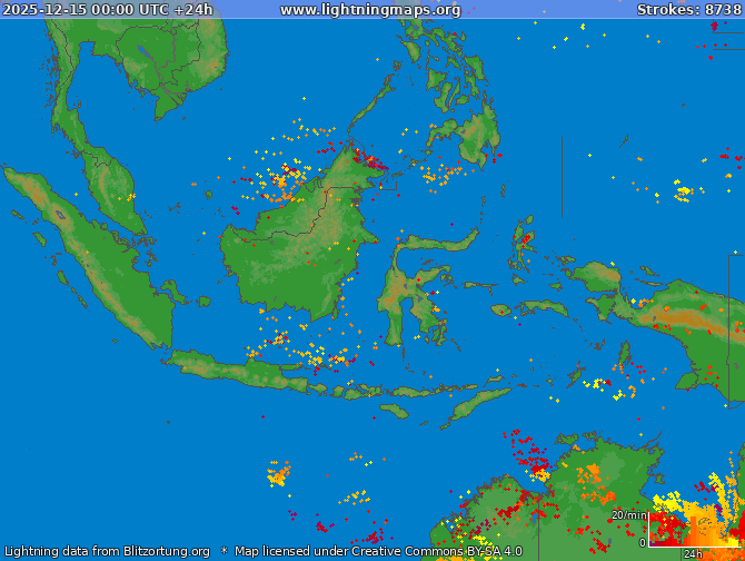 Lightning map Indonesia 2025-12-15