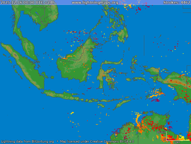 Lightning map Indonesia 2025-12-16
