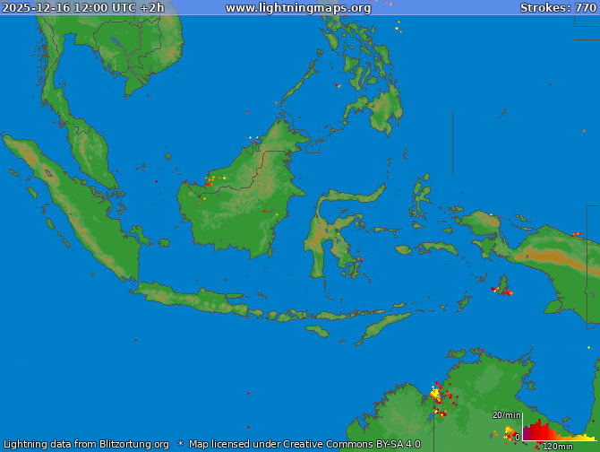 Lightning map Indonesia 2025-12-16 (Animation)