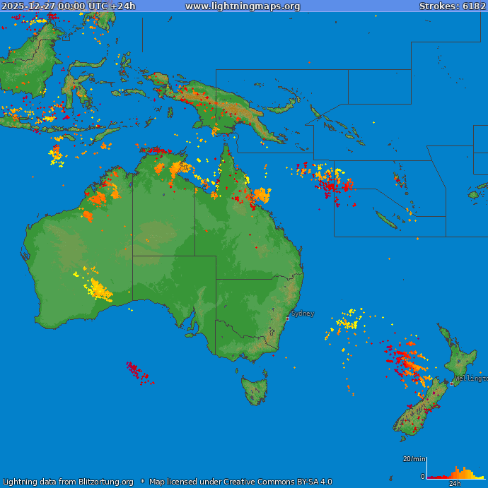 Blixtkarta Oceania 2025-12-27