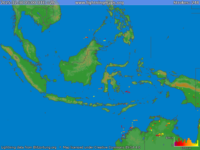 Lightning map Indonesia 2025-12-30 (Animation)