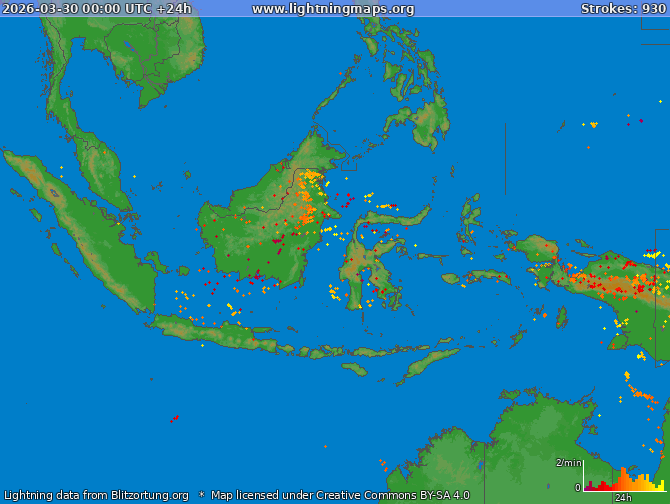Lightning map Indonesia 2026-03-30
