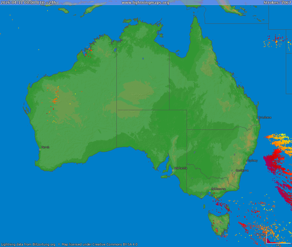 Lightning map Australia (Big) 2026-04-11