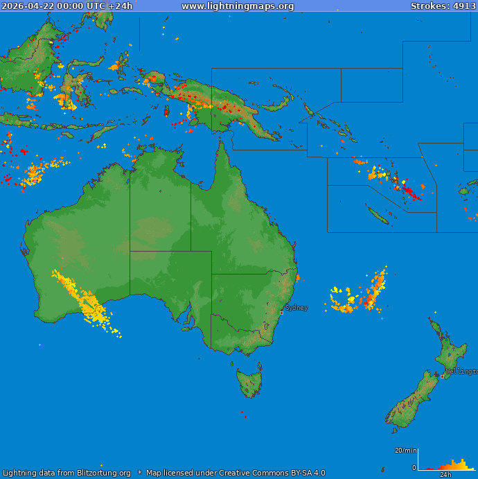 Blitzkarte Ozeanien 22.04.2026