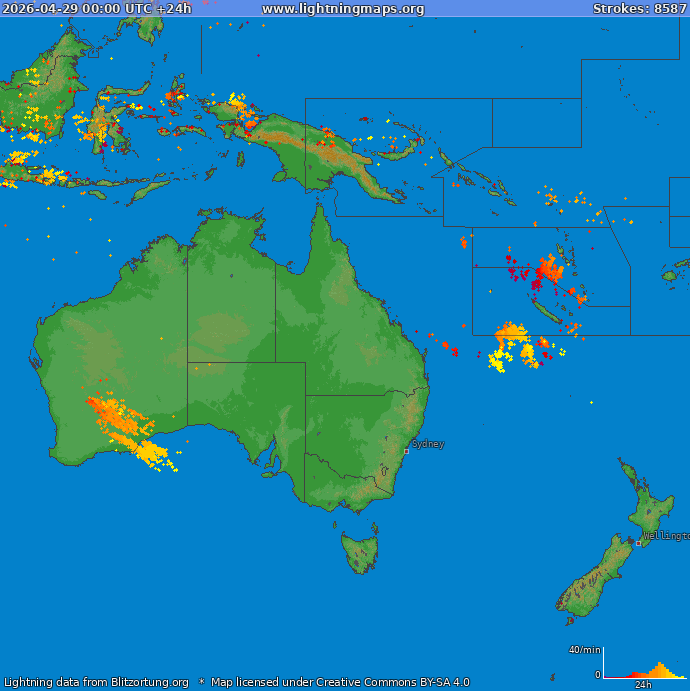 Lightning map Oceania 2026-04-29