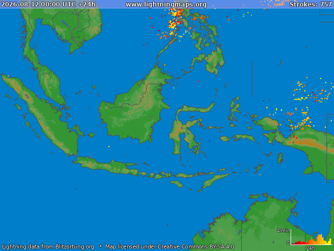 Lightning map Indonesia 2026-08-12