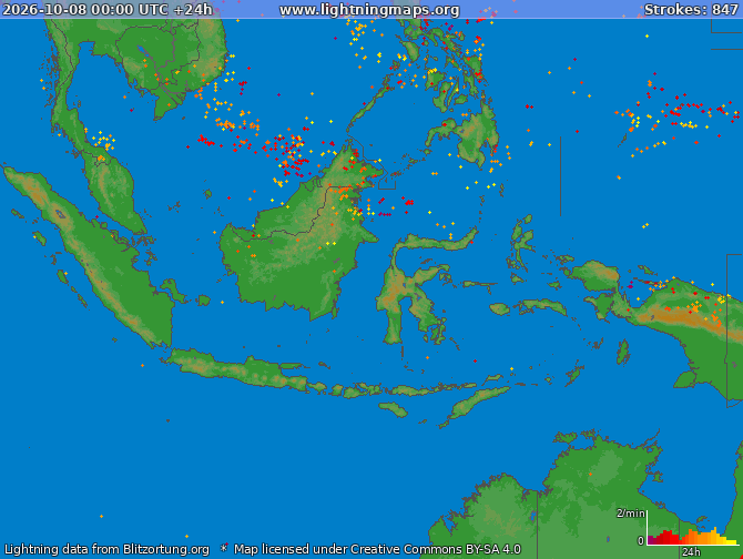 Lightning map Indonesia 2026-10-08