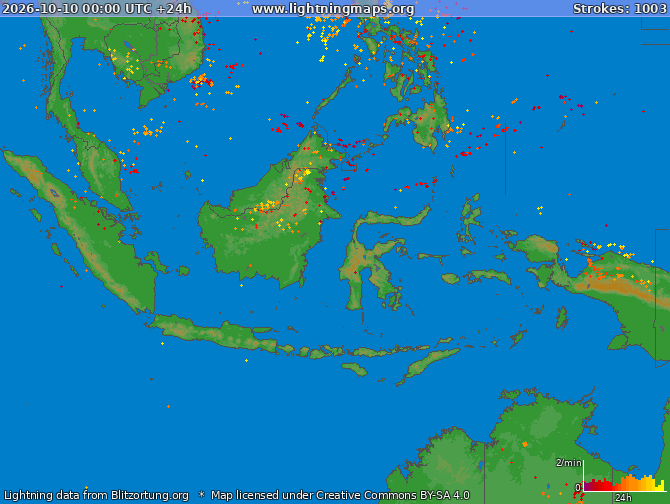 Lightning map Indonesia 2026-10-10