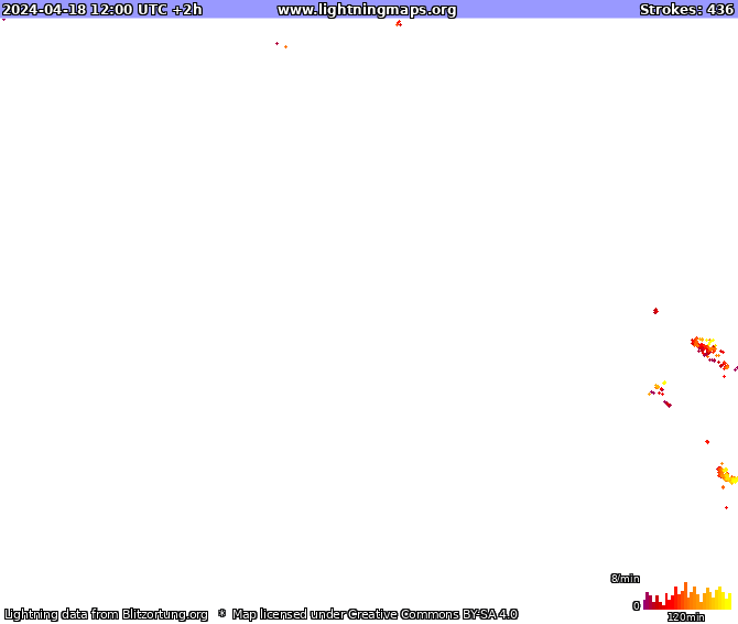 Mapa wyładowań Australia 2024-04-18 (Animacja)