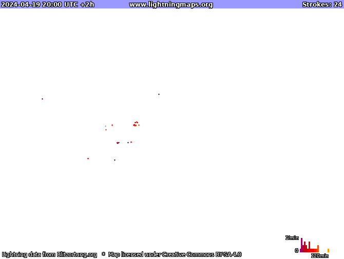 Lightning map Indonesia 2024-04-19 (Animation)