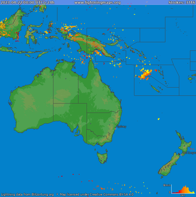 Zibens karte Okeānija 2023.04.22
