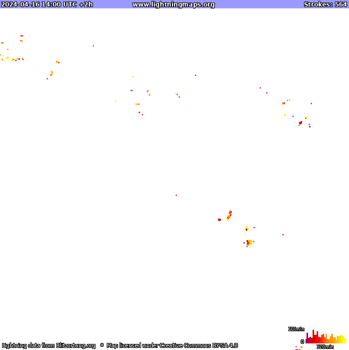 Lightning map Oceania 2024-04-16 (Animation)