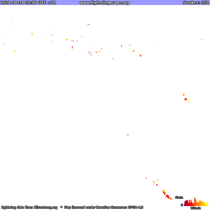 Lightning map Oceania 2024-04-24 (Animation)