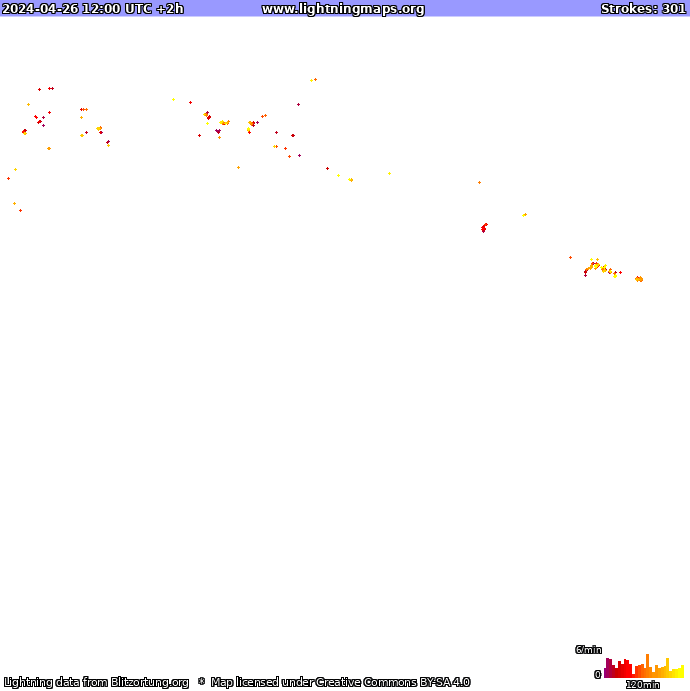 Carte de la foudre Oceania 26/04/2024 (Animation)