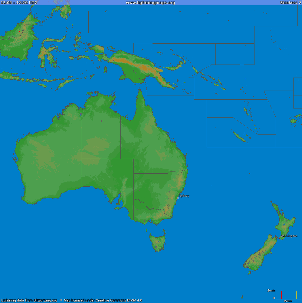 Bliksem kaart Oceania (Big) 04.07.2024 21:01:26 UTC